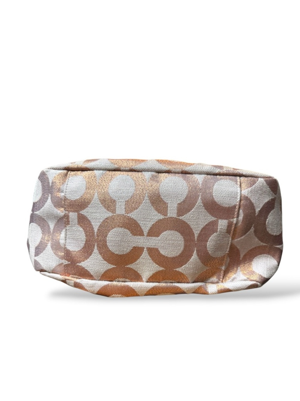Coach Parker Op Art Shoulder Zip Bag in Metallic Gold Rose Gold - Picture 8 of 10